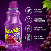 Cargar imagen en el visor de la galería, Polvazo Acidulado Sabor Uva 250g | Dulce Enchilado para Frutas y Snacks