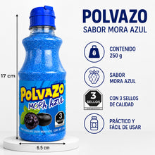 Cargar imagen en el visor de la galería, Polvazo Acidulado Sabor Mora Azul 250g | Dulce Enchilado para Frutas y Snacks

