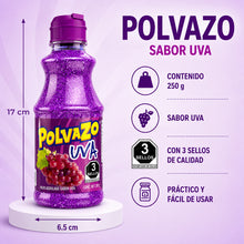 Cargar imagen en el visor de la galería, Polvazo Acidulado Sabor Uva 250g | Dulce Enchilado para Frutas y Snacks
