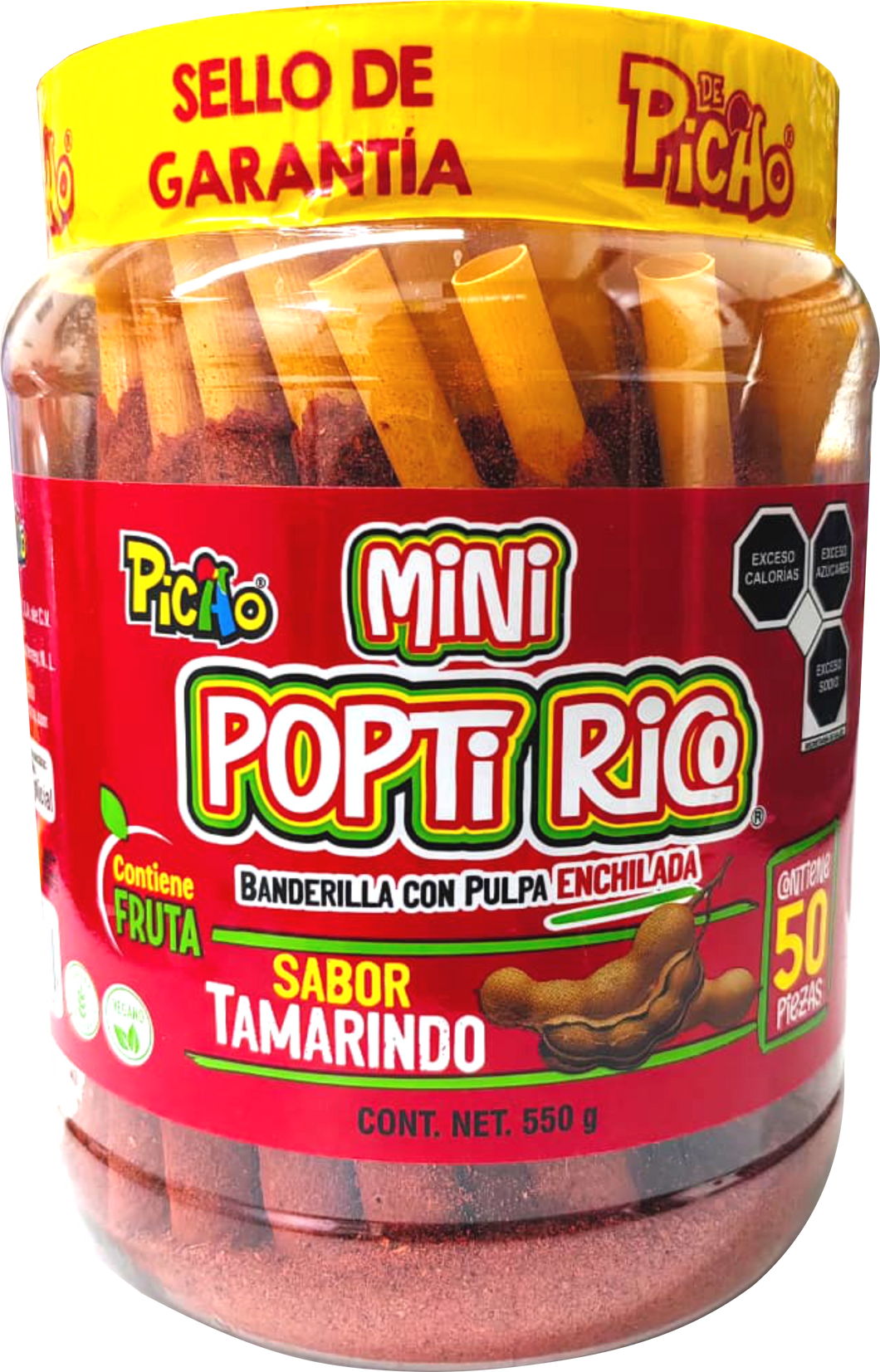 Vitrolero Mini Poptirico Tamarindo 50 Pzas.