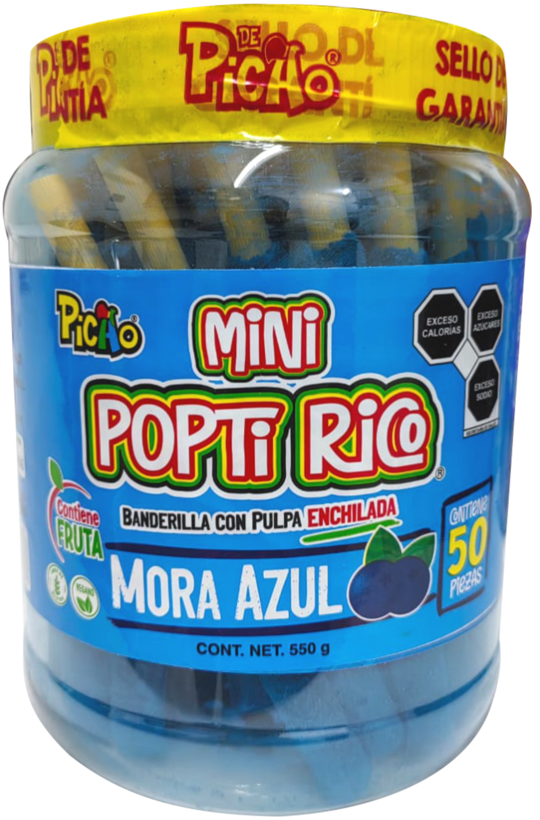 Vitrolero Mini Poptirico Mora Azul 50 Pzas.