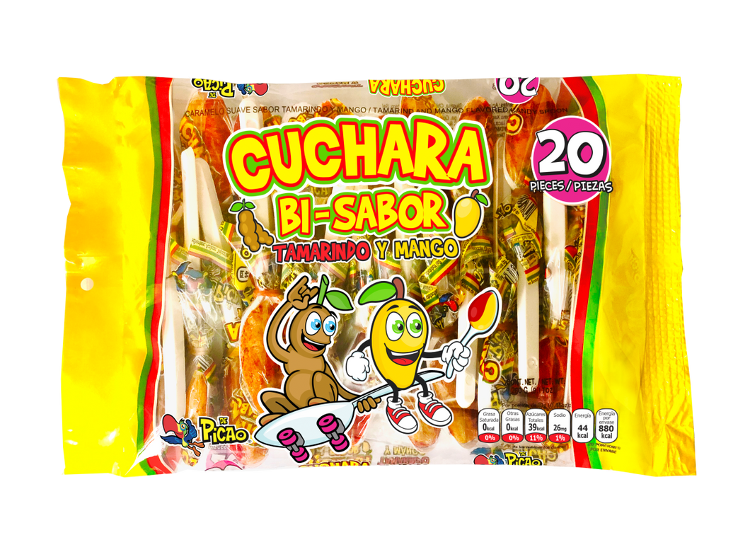 Cucharita Bi-sabor Tamarindo y mango 20 pzas.